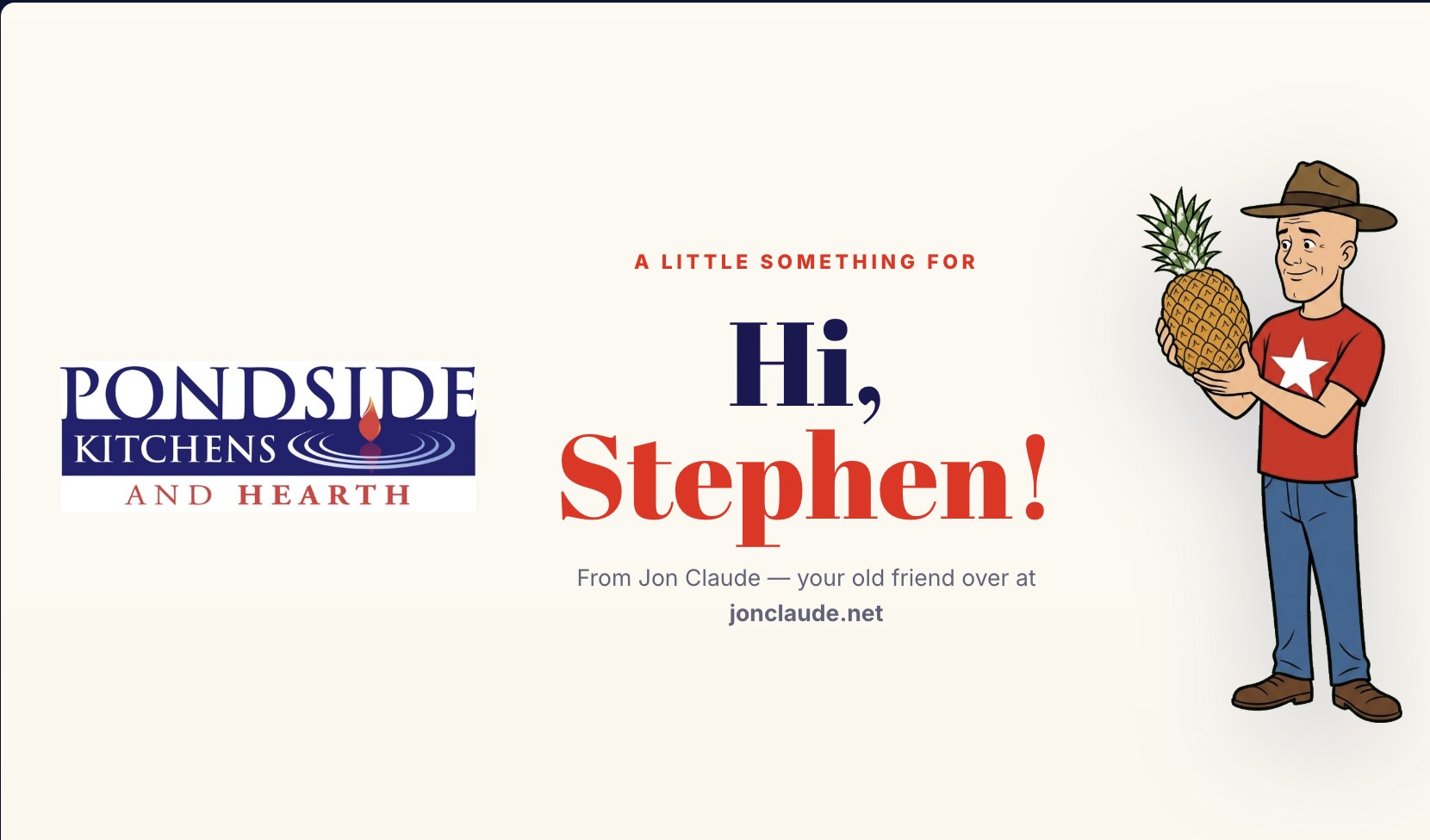 Title page of the actual pitch deck JC sent